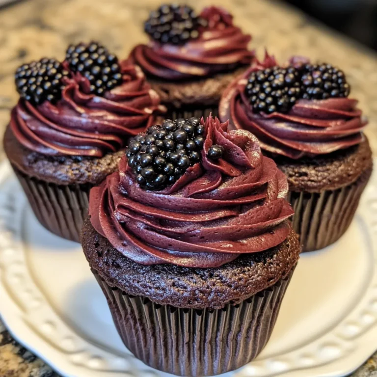 Dark Chocolate Blackberry Cupcakes