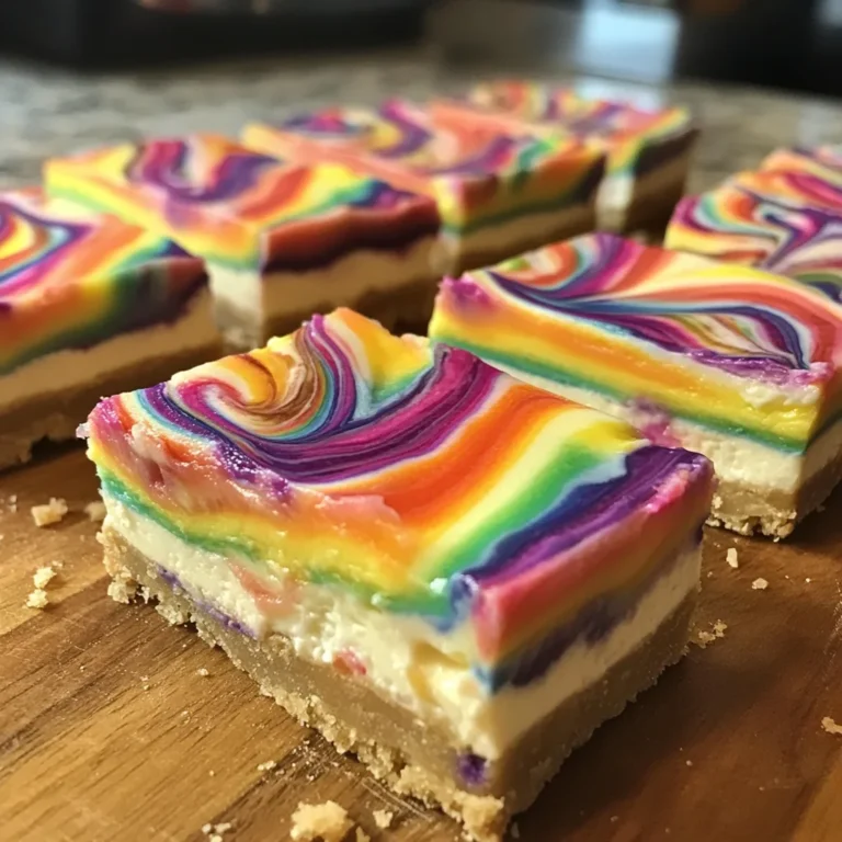 Rainbow Cheesecake Swirl Bars