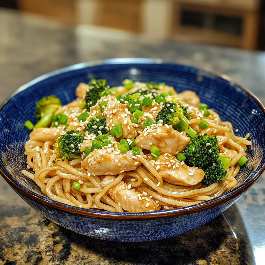 Healthy Sesame Noodles with Chicken and Broccoli