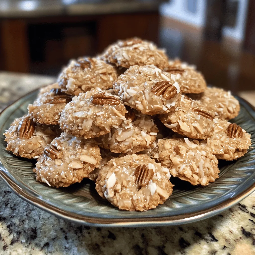 No-Bake Coconut Pecan Praline Cookies