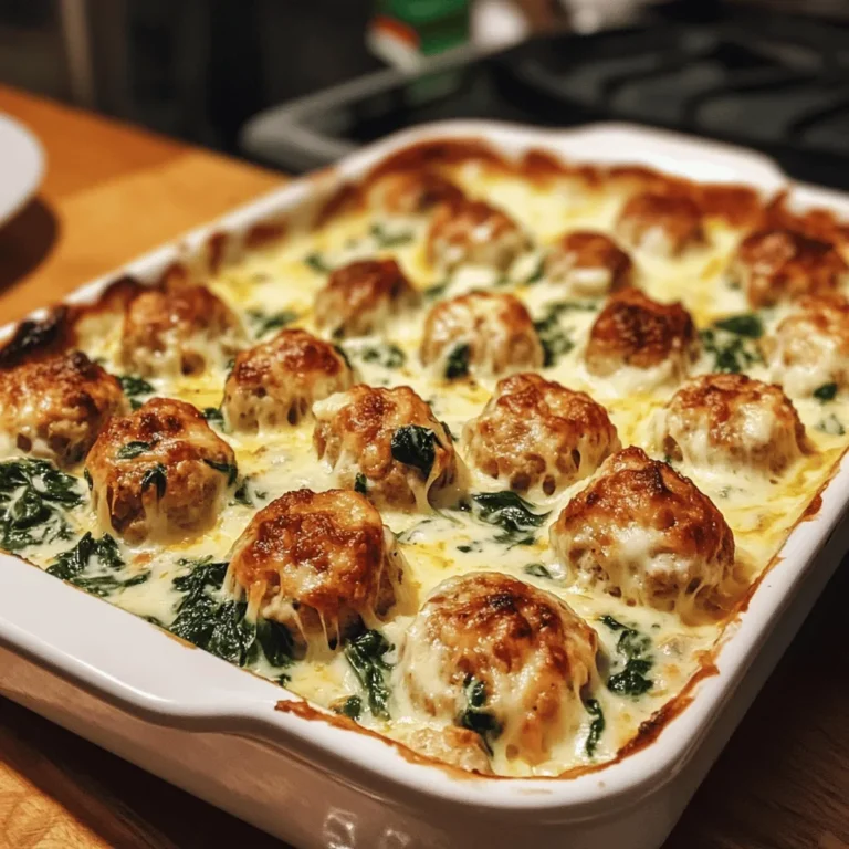 Southern Style Baked Chicken Ricotta Meatballs with Spinach Alfredo