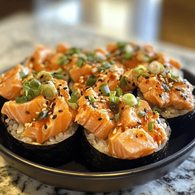 Spicy Salmon Sushi Cups