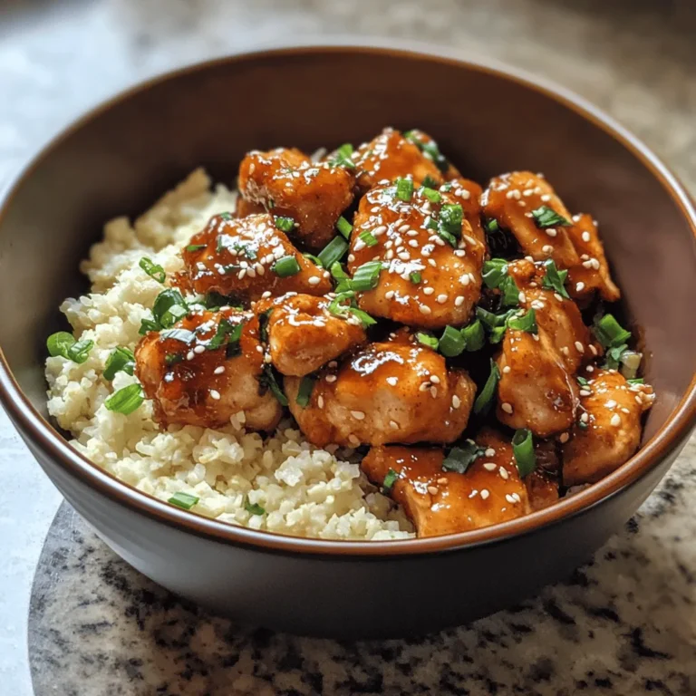 Sweet and Sticky 3 Ingredient Apricot Chicken with Cauliflower Rice