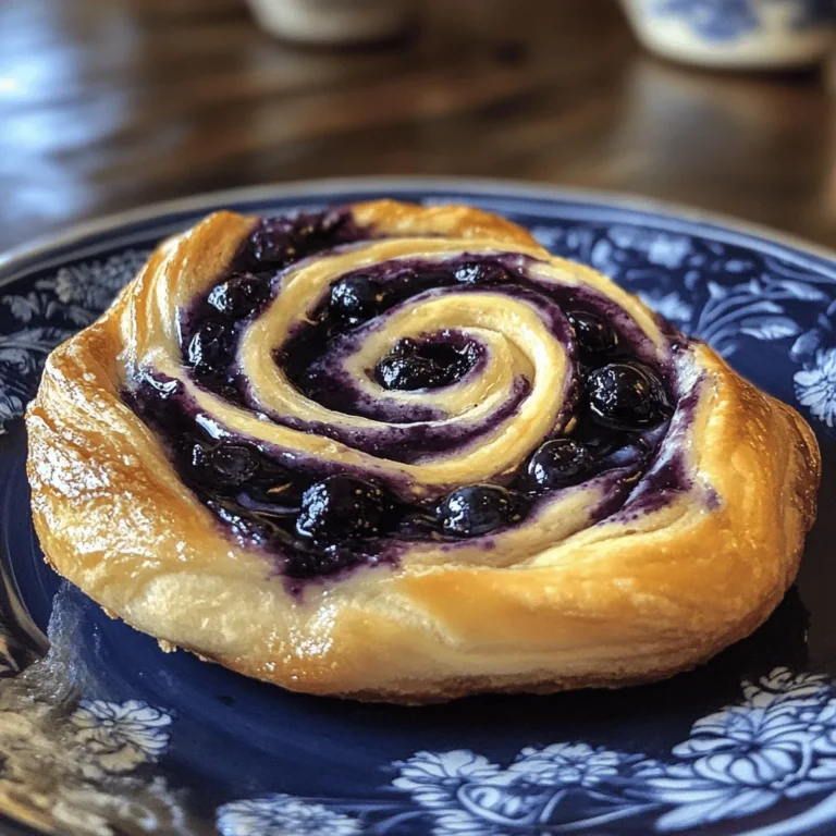 Swirled Blueberry Cream Cheese Danish