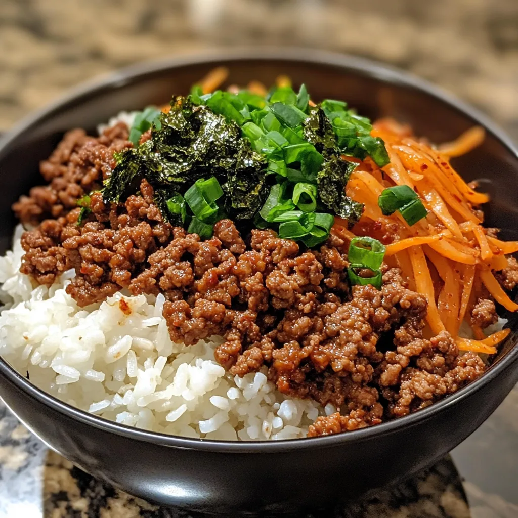 Korean Ground Beef and Rice Bowls