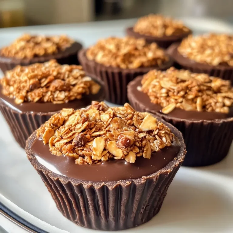 Chocolate Granola Cups with Peanut Butter Filling