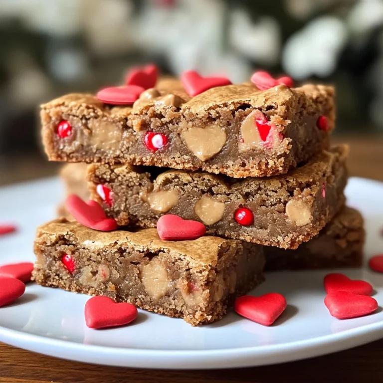 Valentine Peanut Butter Blondies
