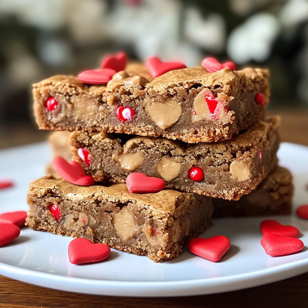 Valentine Peanut Butter Blondies