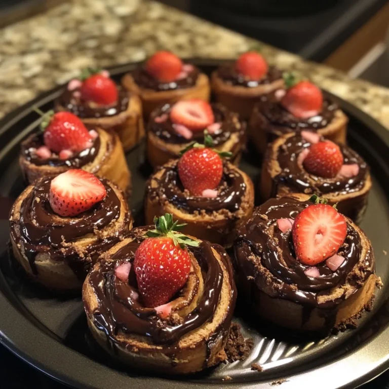 Chocolate Rolls With Strawberry Cream Cheese Frosting