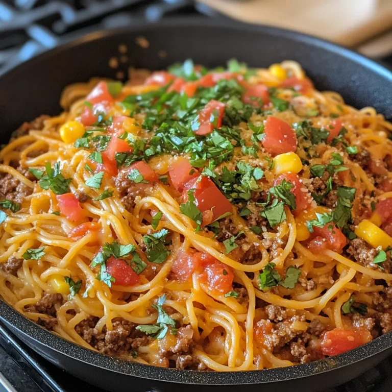 Easy One Pot Taco Spaghetti