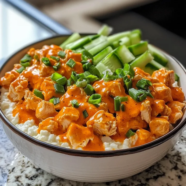 Buffalo Chicken Cottage Cheese Bowl