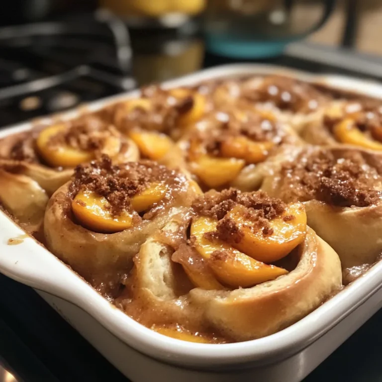 Peach Cobbler Cinnamon Rolls