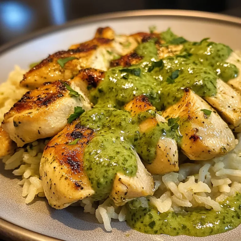 Peruvian Chicken and Rice with Green Sauce