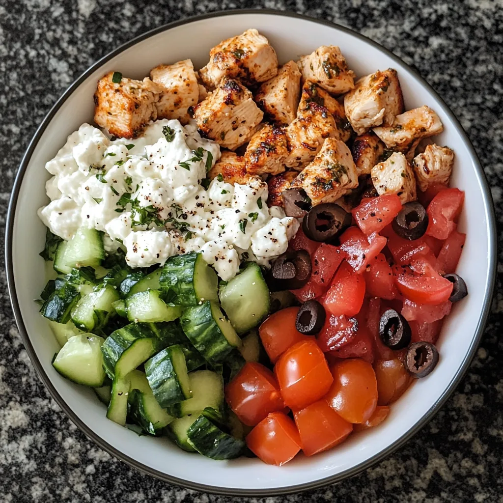 Greek Chicken Cottage Cheese Bowl