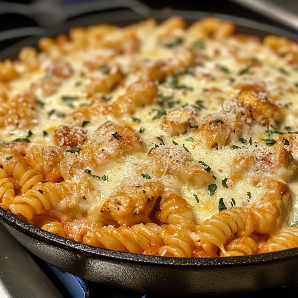 Chicken Parmesan Pasta Skillet