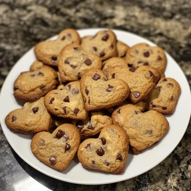 Easy Heart Shaped Chocolate Chip Cookies